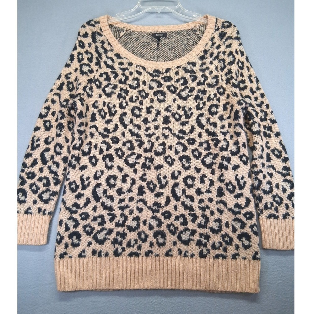 Nollie Women's Fleece Sweater Leopard Print Pullover Size S